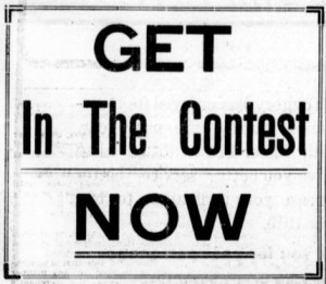 Text reads: Get in the contest now.